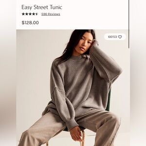 Free People easy street tunic / sweater in chocolate brown